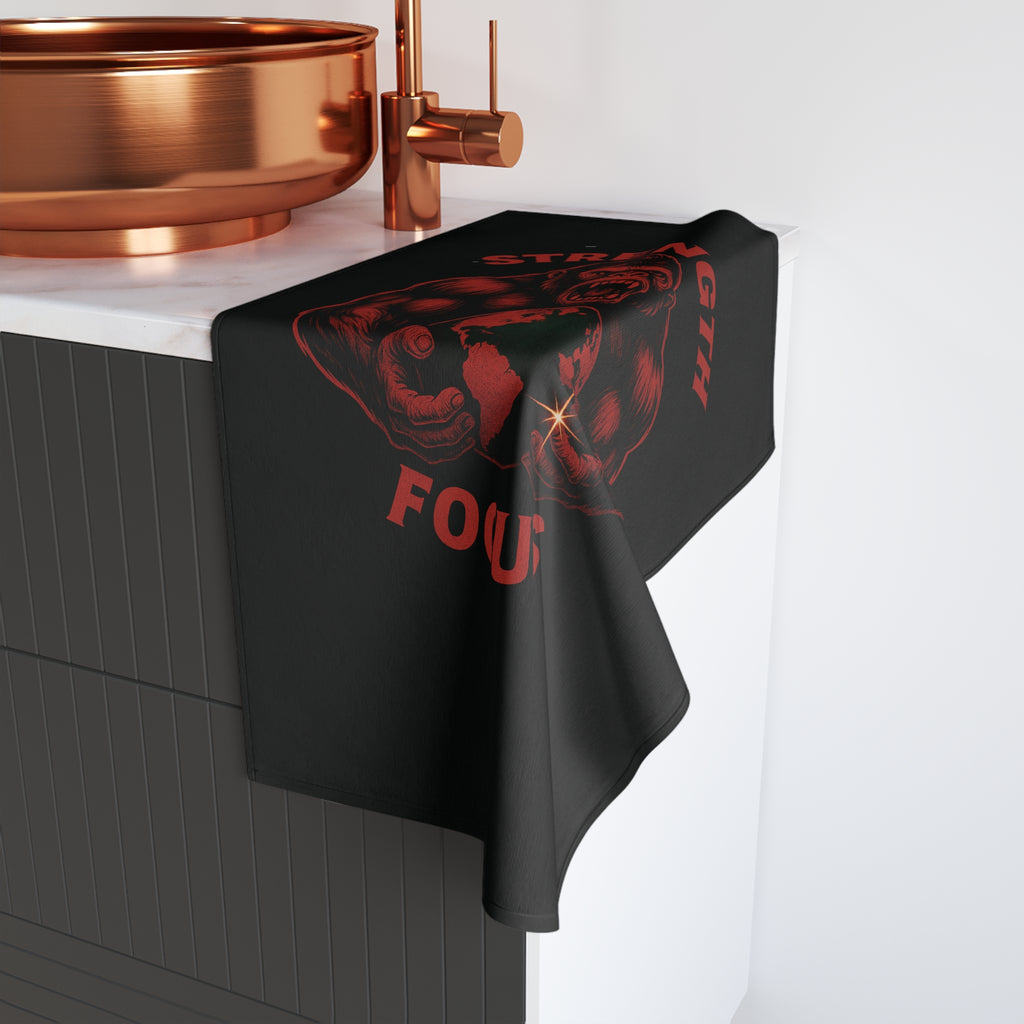 Strength Focus Hand Towel for Gym Enthusiasts, Fitness Gifts, Motivational Decor, Workout Towels, Black Gorilla Design